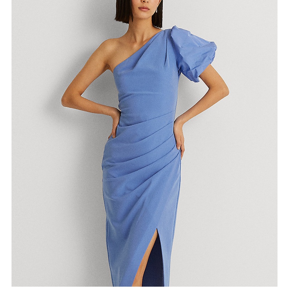 LAUREN Ralph Lauren One Shoulder Crepe Cocktail Dress